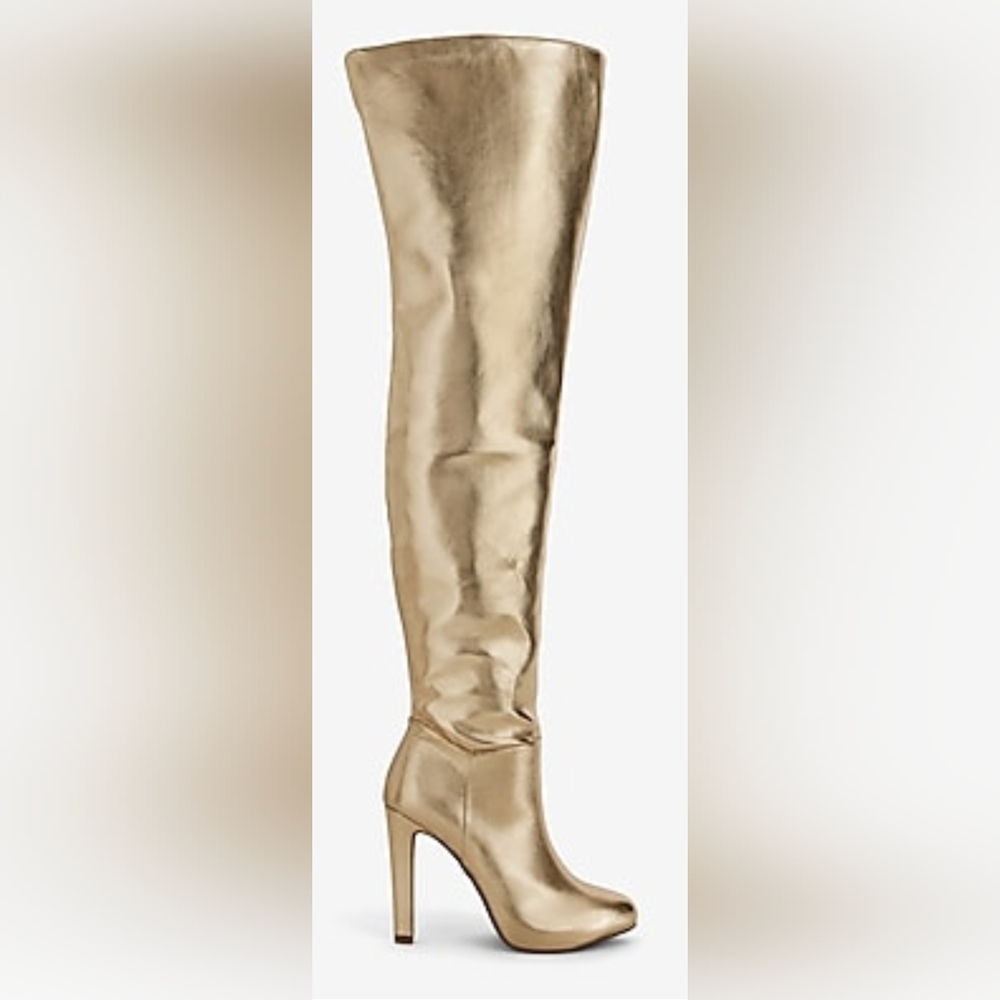 Gild metallic over the knee heeled boots from Express, nwt and in the box